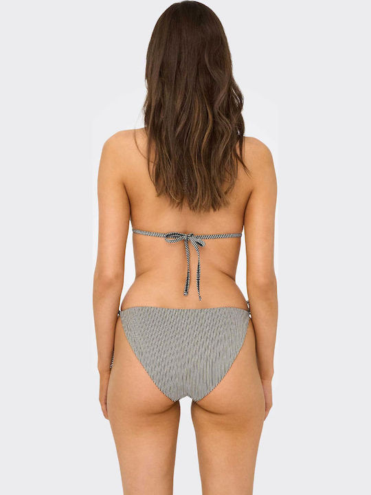 Phoebe Bikini Slip με Κορδονάκια Black