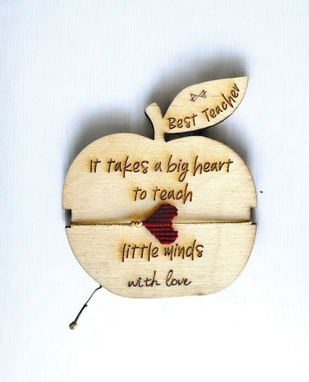 Heart Bracelet for the Teacher Wooden Apple-4 Pieces