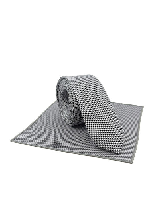 Legend Accessories Men's Tie Set Printed in Silver Color
