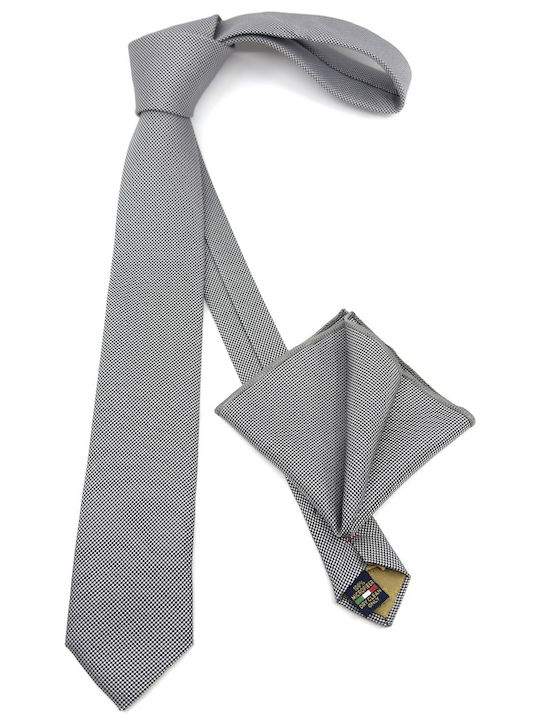 Legend Accessories Men's Tie Set Printed in Silver Color
