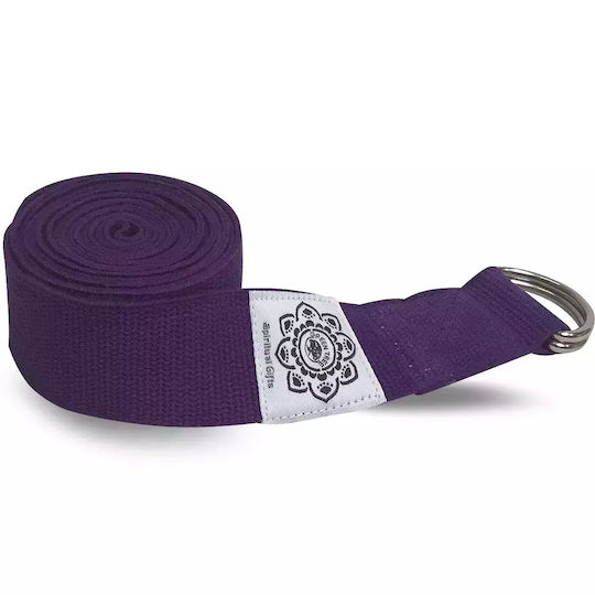 Yoga Strap Belt Yoga Pilates Strap D-ring Cotton Purple XL 270cmx4cm