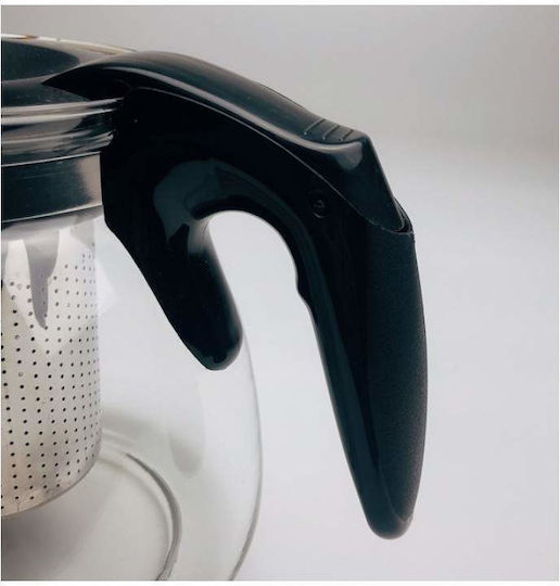 Ceainic cu Filtru Sticlă Transparent 1100ml