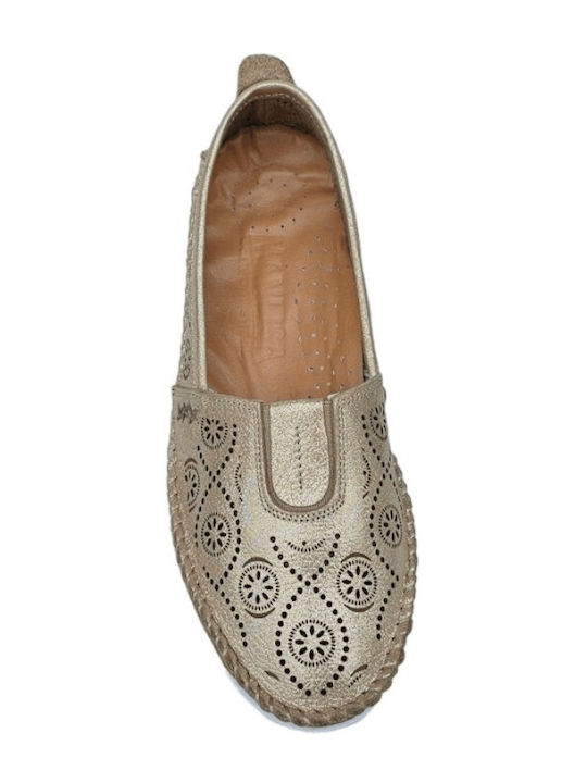 Women's Slip-On Leather Gold