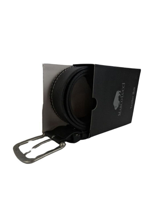 Classic Men's Leather Belt Dac Shop Black White