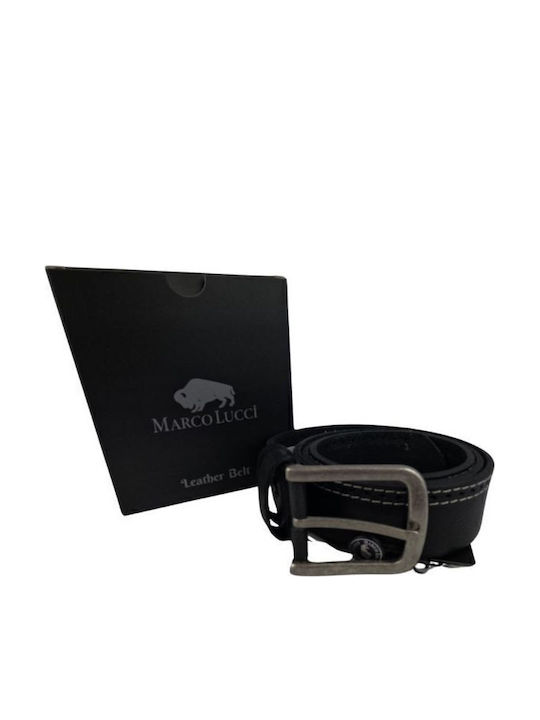 Classic Men's Leather Belt Dac Shop Black White