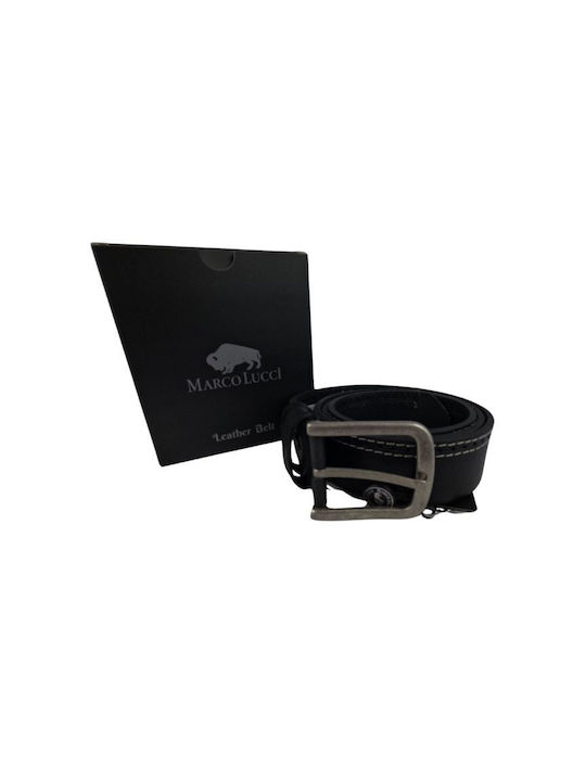 Klassischer Herrenledergürtel Dac Shop Schwarz Weiß