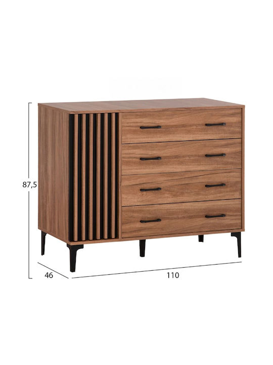 Schlafzimmer Set HARRY Natural Wood & Black 160x200cm 4Stück