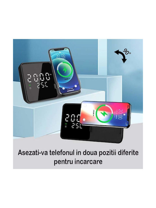 Επιτραπέζιο Ψηφιακό Ρολόι Πλαστικό με Ξυπνητήρι Μαύρο