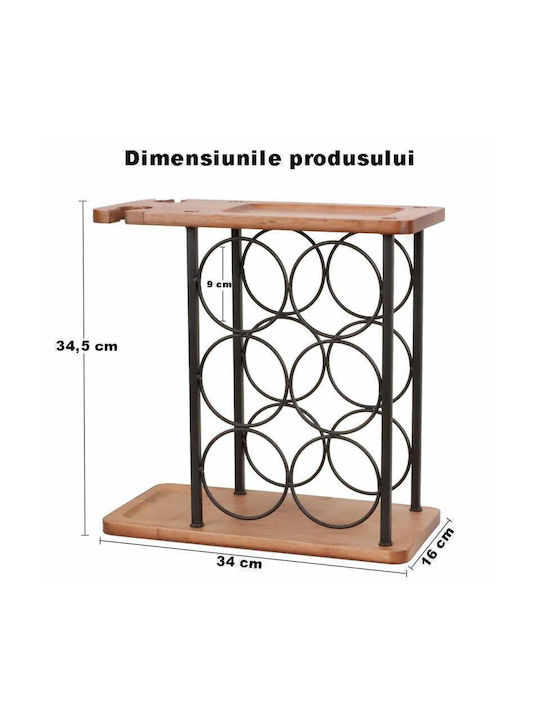 Cu picioare Suport pentru Sticle Sticlă Maro 34.5x34x16εκ.