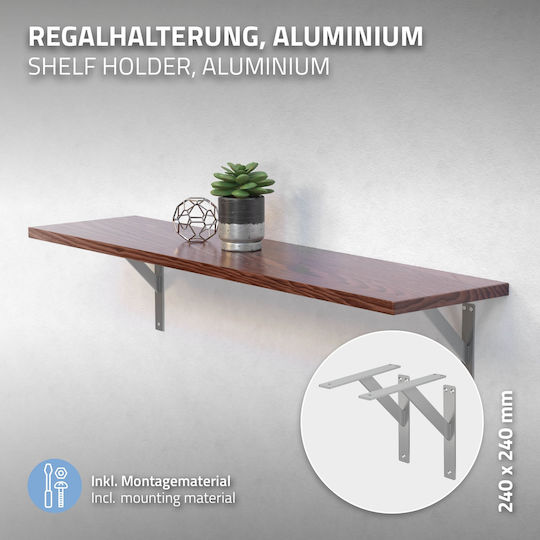 ML-Design Metallic Corner Shelf Silver 2pcs 490012722