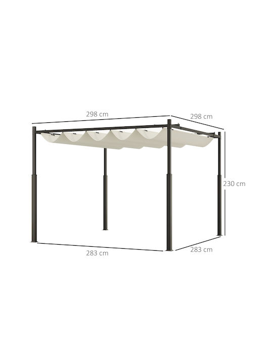 Outsunny Κιόσκι Κήπου Λευκό 3x3m