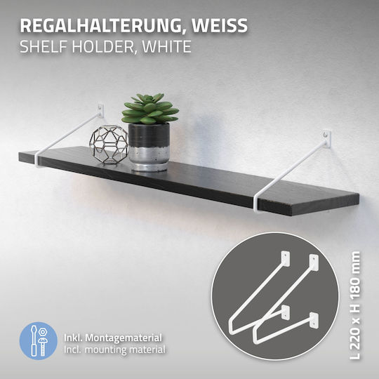 ML-Design Metallic Corner Shelf White 2pcs 490012591