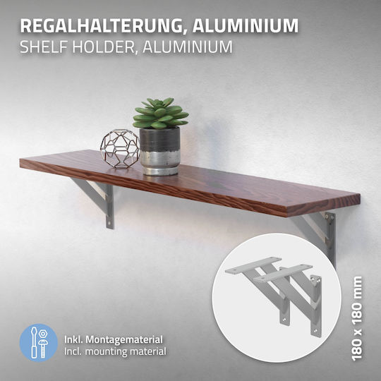 ML-Design Metallic Corner Shelf Silver 2pcs 490012761