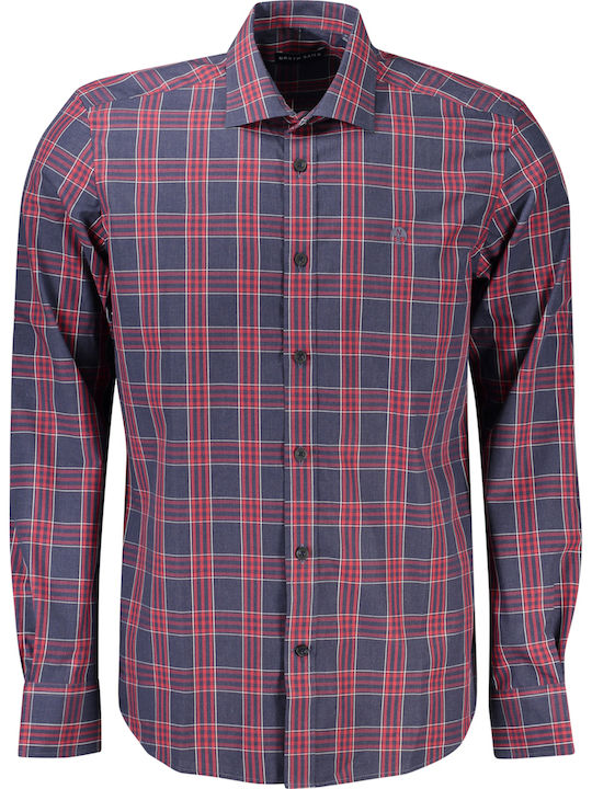 Long-sleeved Shirt Checked Blue