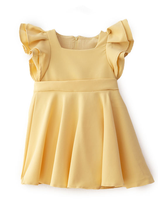 Kids Dress Sleeveless Yellow