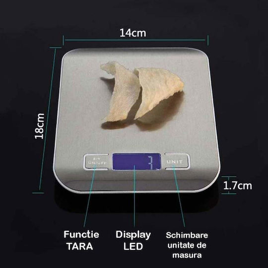 Digitale Küchenwaage bis 5kg Silber