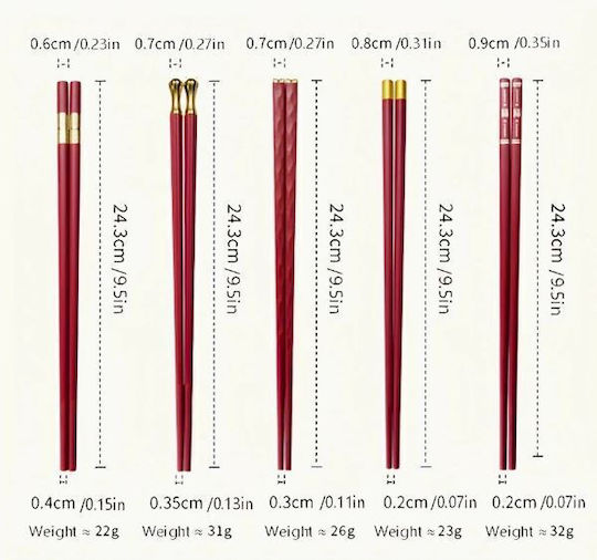 Essstäbchen Rote 10pcs
