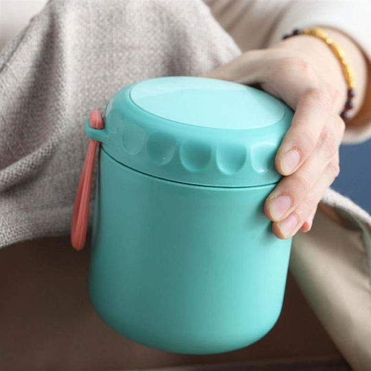 Siks Thermal Bowl Soup Spoon Included Made Stainless Steel 430 Ml Mini Thermos Lunch Turquoise