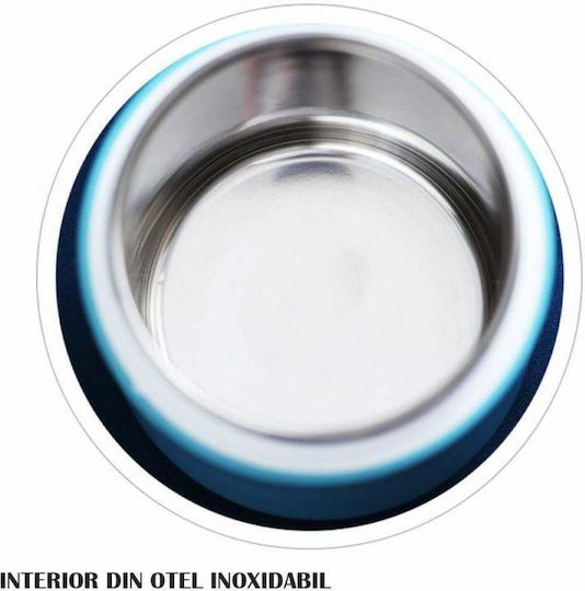 Bol Termic Siks cu Lingură pentru Supă Inclusă, din Oțel Inoxidabil 430 ml Mini Termos Prânz Albastru
