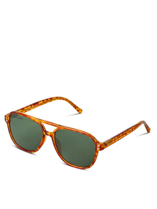 Smooder Unisex Sonnenbrille mit Braun Schildkröte Kunststoff Gestell X016