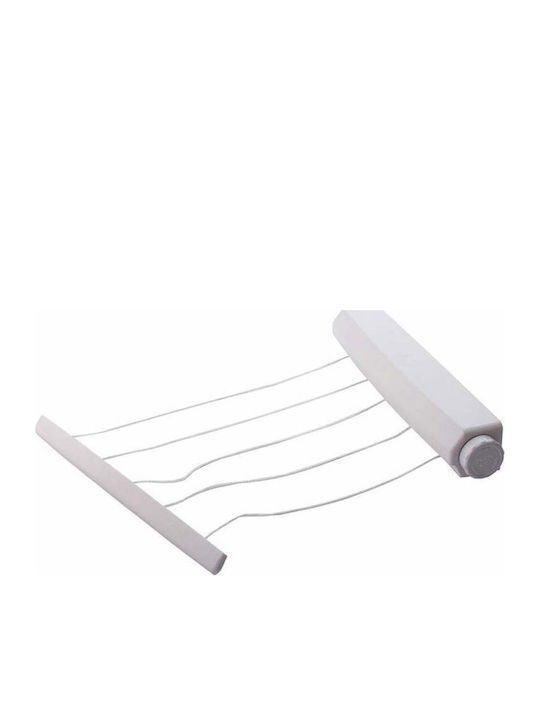Wall Clothes Drying Rack Plastic with Hanging Length 3.75m