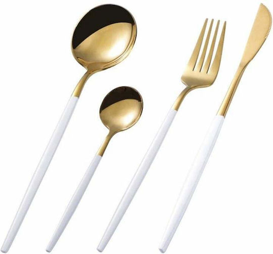Besteckset Edelstahl Weiß 24Stück