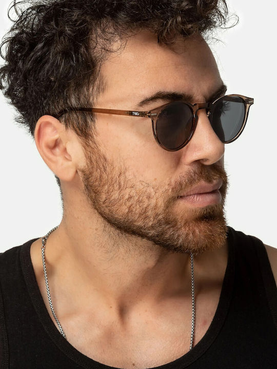 Twig Watson Unisex Sunglasses with Yellow Plastic Frame and Gray Lens WAS05