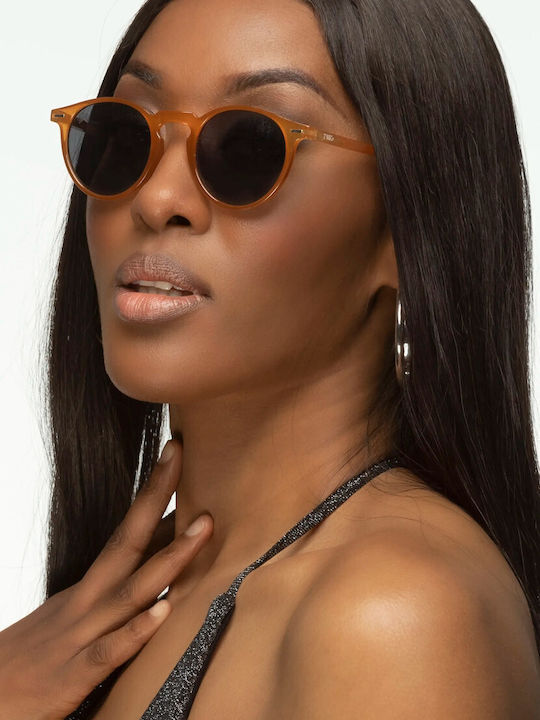 Twig Watson Unisex Sunglasses with Yellow Plastic Frame and Gray Lens WAS05