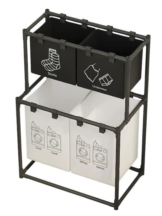 Laundry Basket Fabric 97x44x57cm Black