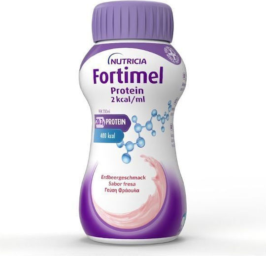 Nutricia Fortimel Protein 2kcal Ειδικό Συμπλήρωμα Διατροφής 4 x 200ml Φράουλα