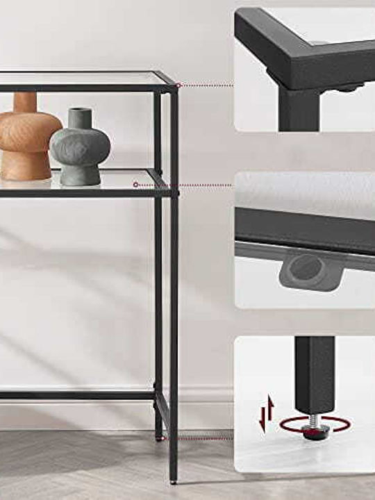 Glass Console Table Black L100xW35xH80cm