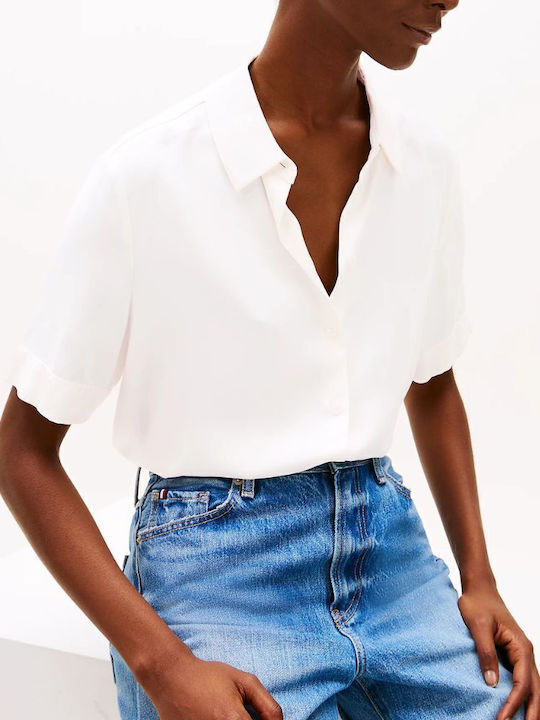 Kurzärmelig Damen Hemd Ivory