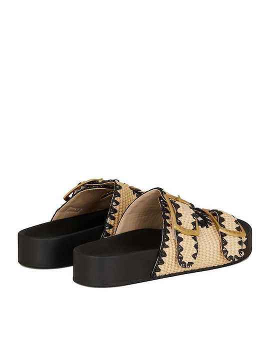 On Deck Leather Women's Flat Sandals Beige