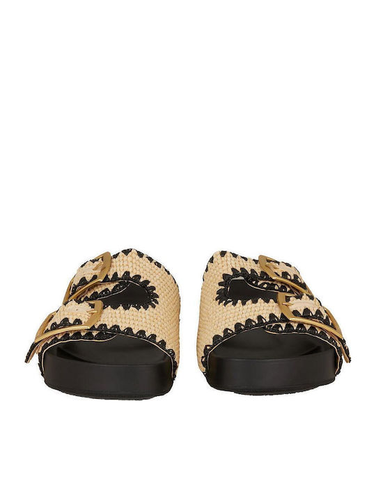 On Deck Leather Women's Flat Sandals Beige