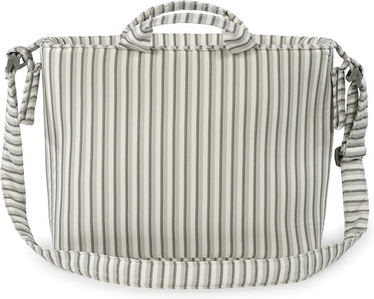 Walking Mum Walking Mum Shoulder Bag Changing Pad Botton Stripes Gray 44x29x12cm
