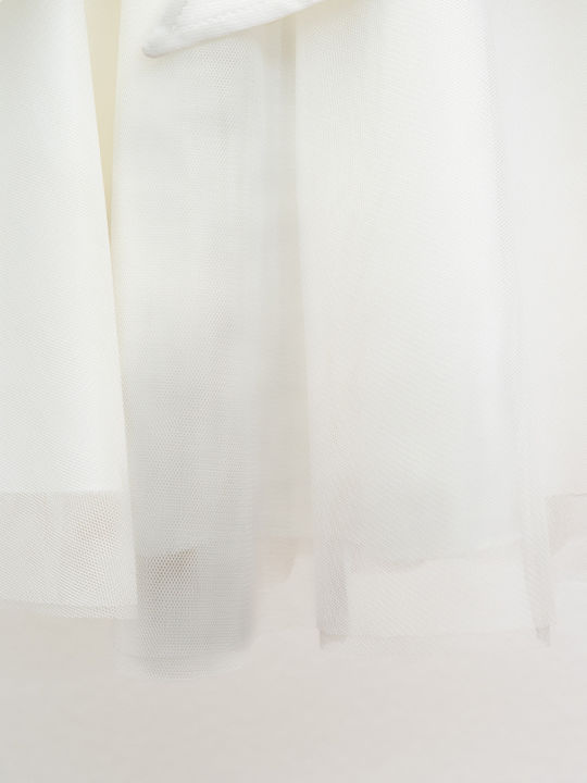Rochie Fete Fără Mâneci Din Tulle Ecru