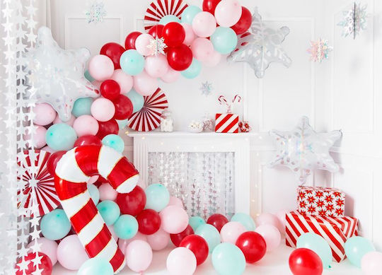 PartyDeco Χριστουγεννιάτικη Γιρλάντα Ασημί 245x100cm
