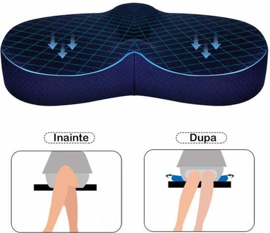 Orthopädisches Kissen Sitz mit Memory Foam 34x44cm in Blau Farbe
