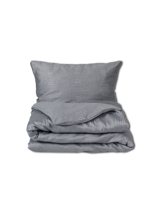 Matex Duvet Cover Set Cotton Single with Pillowcase 160x200 Gray