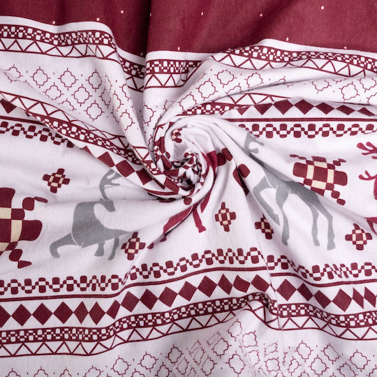 Matex Bettbezug-Set Baumwolle Einzelbett mit Kissenbezug 160x200 Rot