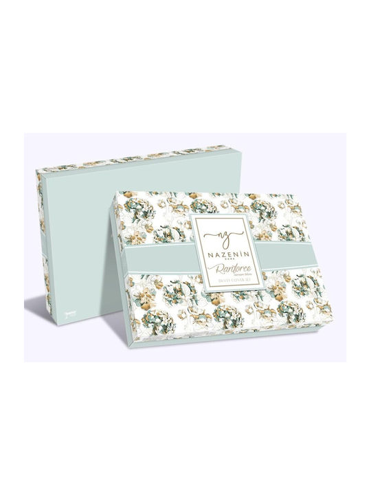 Nazenin Set Husă de Pilotă Bumbac Single cu Față de Pernă & 1 Cearsaf 160x220 Bej