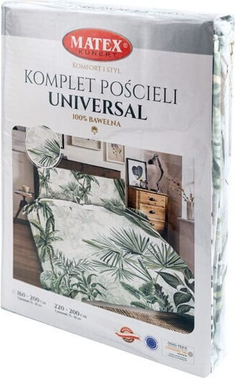 Matex Duvet Cover Set Cotton Single with Pillowcase 160x200 Multicolored