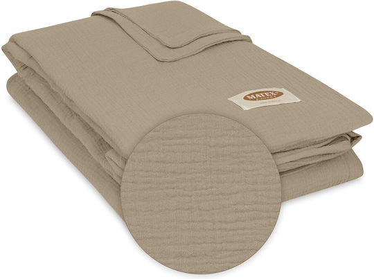 Matex Duvet Cover Set Cotton Single with Pillowcase 160x200 Beige