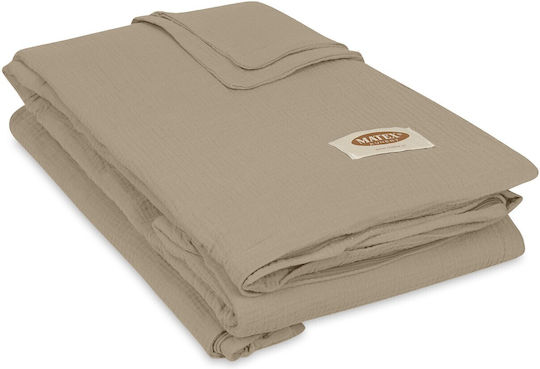 Matex Duvet Cover Set Cotton Single with Pillowcase 160x200 Beige
