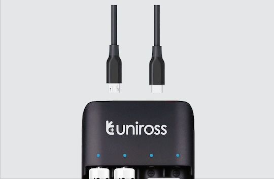 Uniross Ucu004a USB Компактен Мулти Зарядно Устройство 4x AA 2100 Батерии