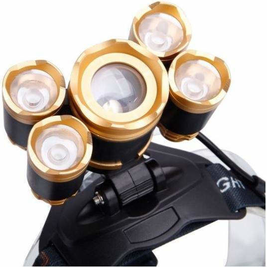 Siks Stirnlampe 5 LEDs 12000 Lumen Ladegerät
