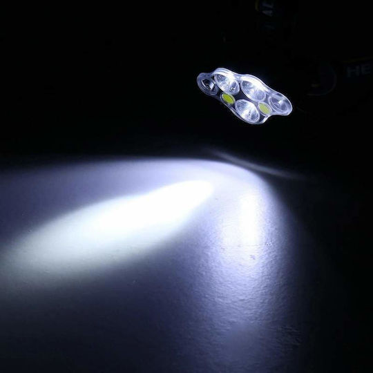 Lanternă frontală Siks cu baterie reîncărcabilă 8 LED-uri 13.000 lumeni 6 niveluri de luminozitate albă 1 mod de semnalizare SOS roșu intermitent