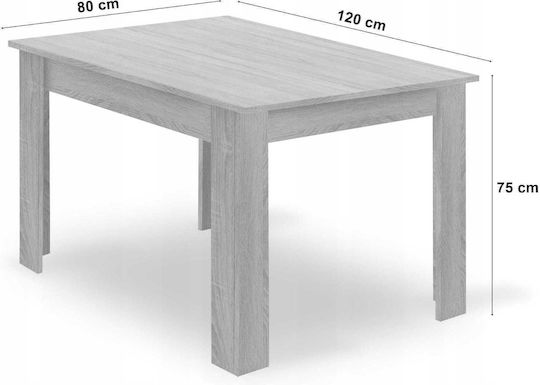 Τραπεζαρία με 4 Καρέκλες 120x80εκ.