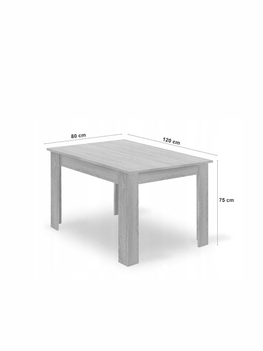 Τραπεζαρία με 4 Καρέκλες 120x80εκ.