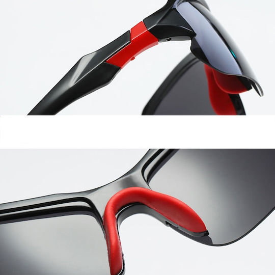 Techsuit Cycling Glasses 9301 with Black Frame & Dark Lenses